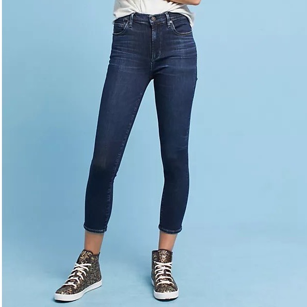 Citizens Of Humanity Rocket Crop High Rise Skinny Jeans Dark Wash Blue Size 32